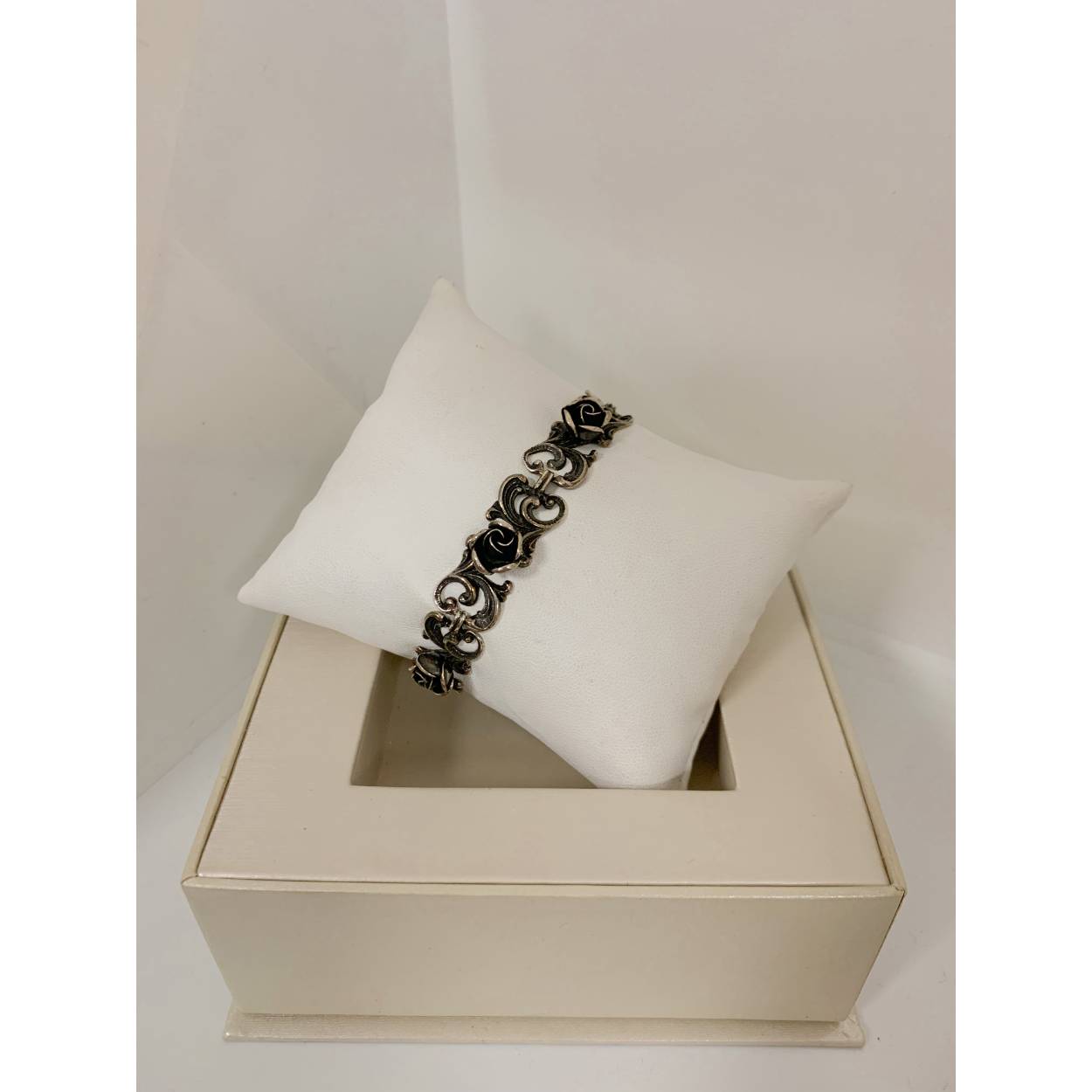 VINTAGE zilveren sierarmband met rozen