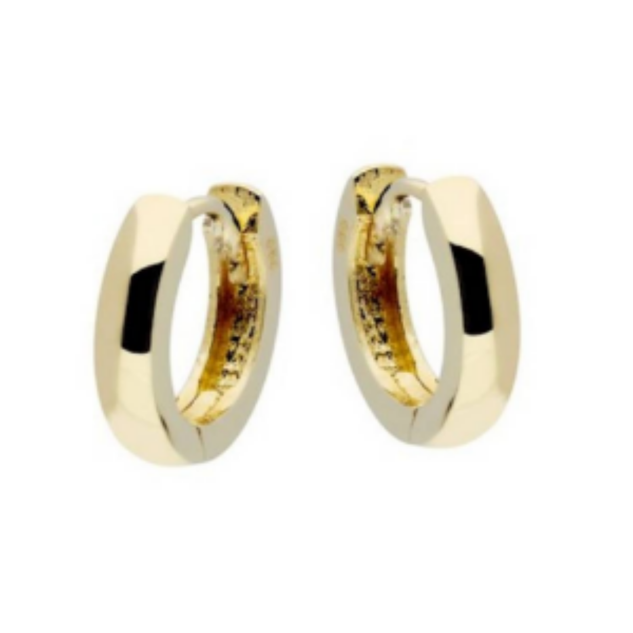 Gouden Klapoorringen bol 12x2.5mm