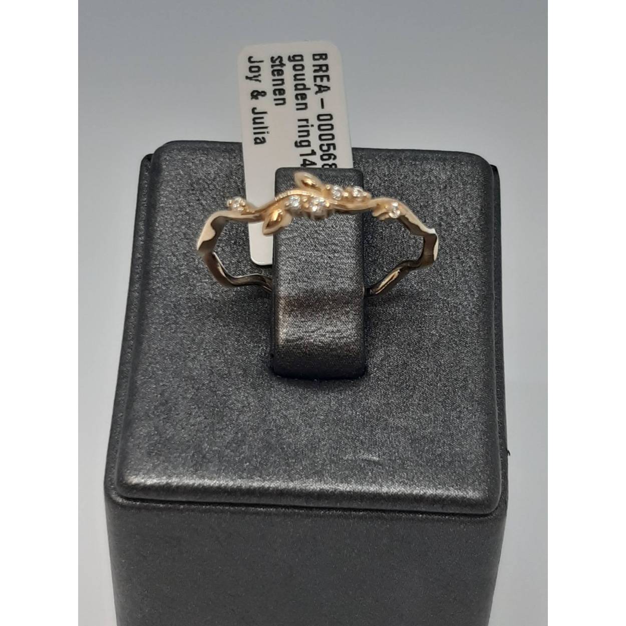 gouden ring met stenen14k 