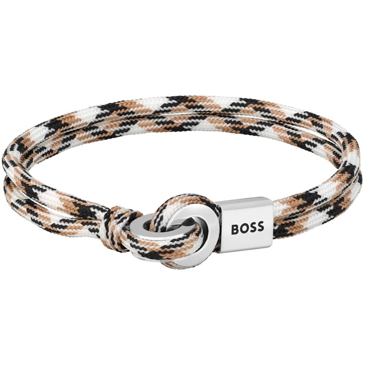 BOSS JEWELS HBJ1580471M THAD CLASSIC Mannen Armband 19cm
Deze armband van BOSS uit de Thad Classic serie met artikelnr. HBJ1580471M is een stijlvol sieraad voor de BOSS klant. De gevlochten lichte multicolor nylon heren armband heeft een stalen magneet sluiting waar de nylon lus zich omheen sluit. Op de armband zit naast het slot  een staal plaatje met het BOSS logo erop gegraveerd. Als afwerking heeft de armband gedraaid nylon aan de andere kant van het slot. De armband is goed te combineren met andere sieraden van BOSS. 

Het merk:
HUGO BOSS is afgestemd op levensstijlen waar het gaat om kwaliteit en precisie. Het wereldwijde fashionlabel is verdeeld in twee merken: BOSS en HUGO. Het merk BOSS biedt geavanceerde, moderne horloges gericht op kwaliteit en design om een onberispelijke look te creëren – of het nu zakelijk, casual of sportief is. Ontdek de nieuwe horlogecollectie die bewijst dat details echt het verschil maken.

Specificaties:
- Artikelnr: HBJ1580471M
- Lichte multicolor armband
- Materiaal: Nylon
- Lengte: 19cm