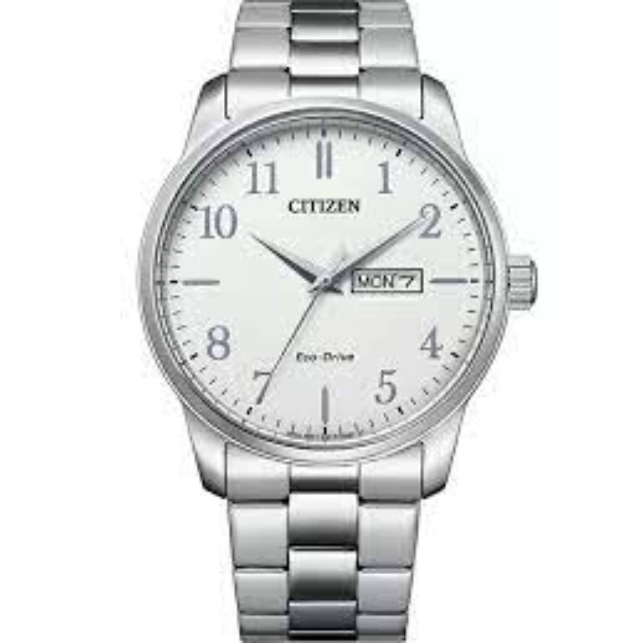 citizen horloge zilverkleurig witte wijzerplaat + datum