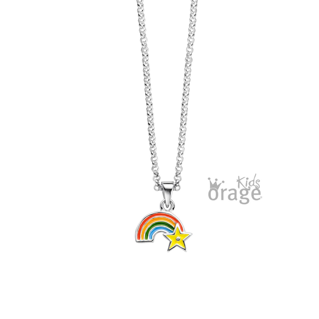 Orage Kids hanger zilver regenboog - ketting inbegrepen