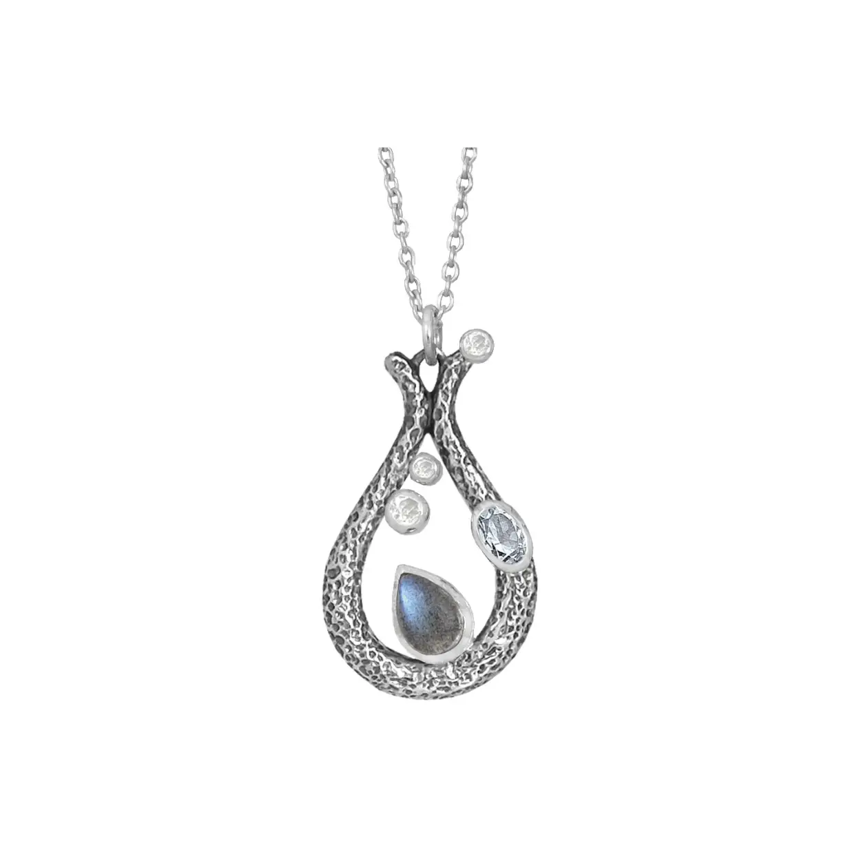 collier met Labradoriet, Topaas