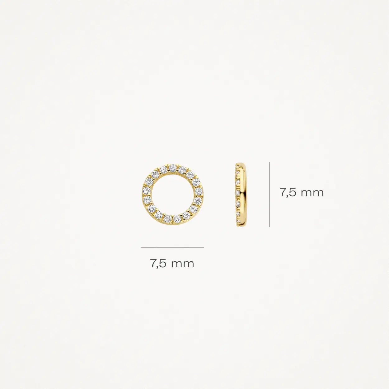 Blush Oorbedels 9066YZI - Geel Goud (14Krt.) met Zirkonia