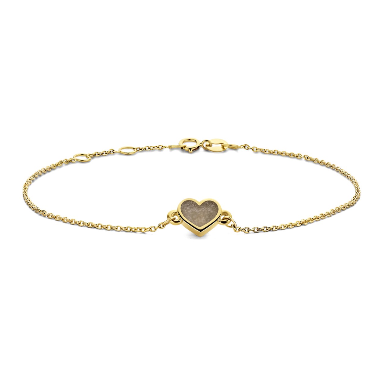Met deze Just Franky Ashes Bracelet Heart Chain draag je jouw geliefde altijd dicht bij. Deze armband is verkrijgbaar in 14k massief geel-, wit- of rosègoud en is gevuld met as.