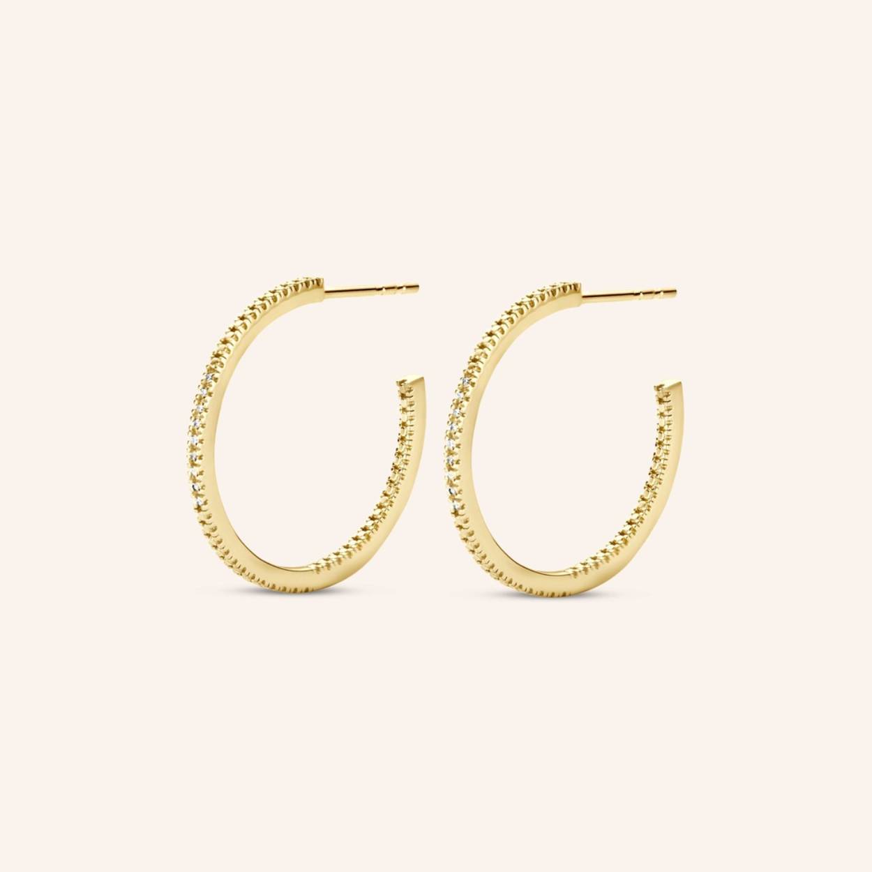 Creool oorbellen zilver gold plated 0.054ct brilj