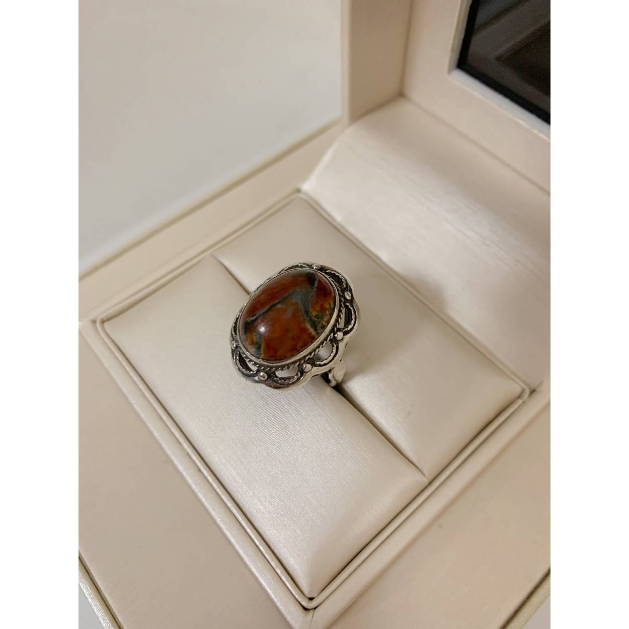 VINTAGE zilveren ring met steen