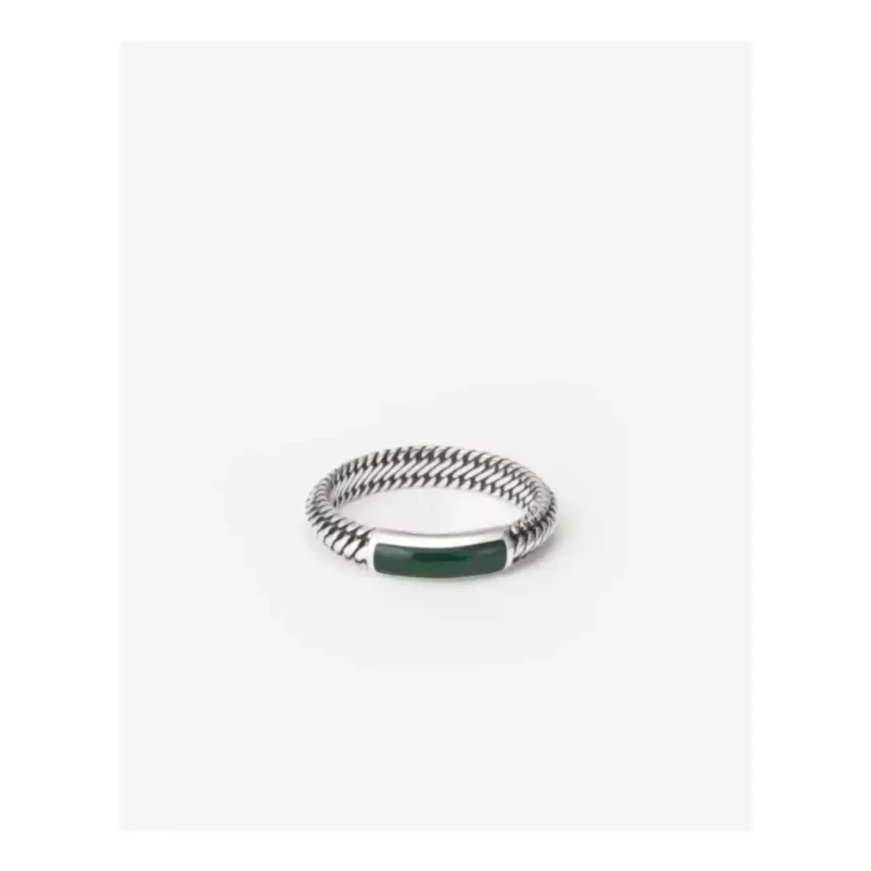 613MA 17 - Ben Mini Gemstone Ring Zilver Malachite