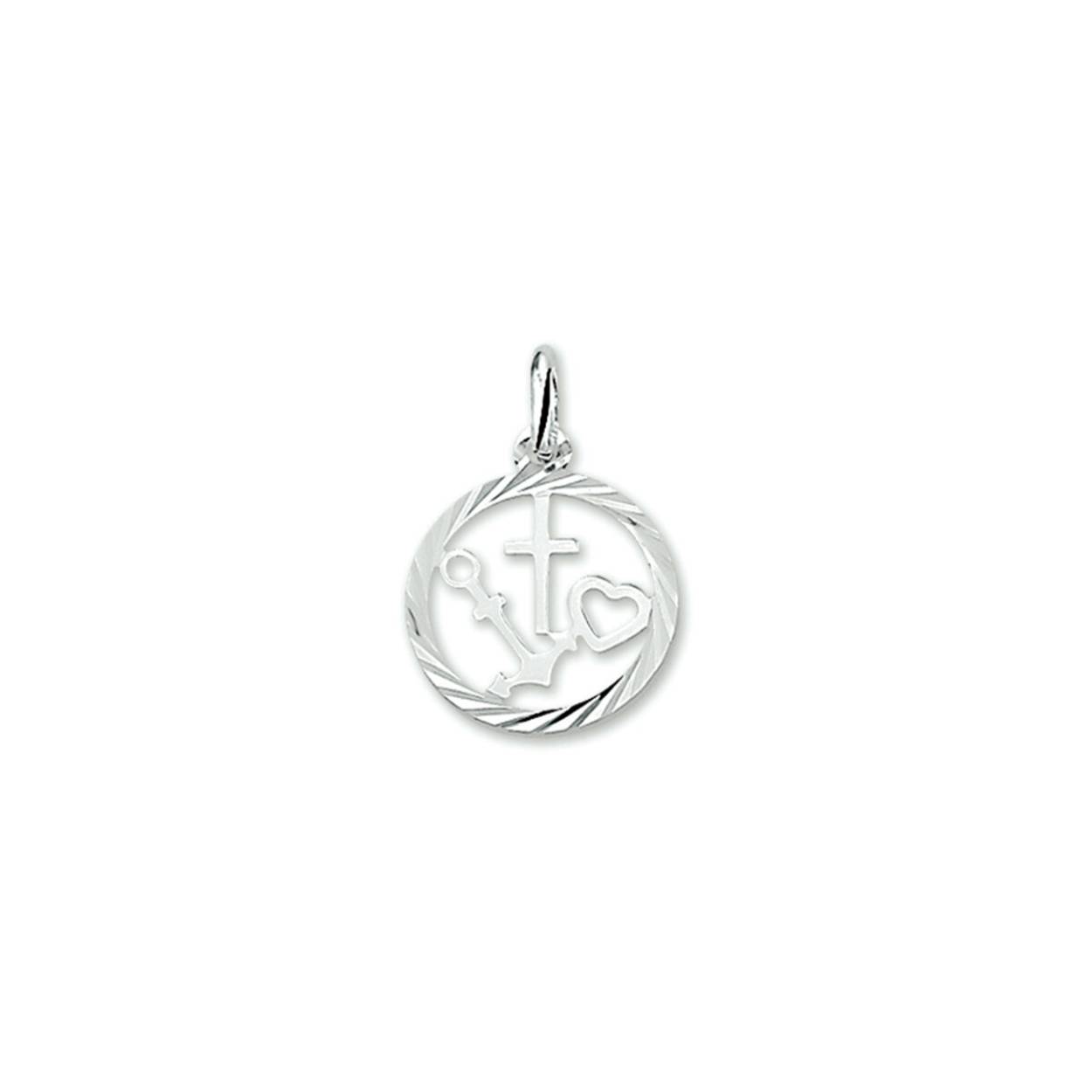 Zilveren hanger, geloof hoop en liefde