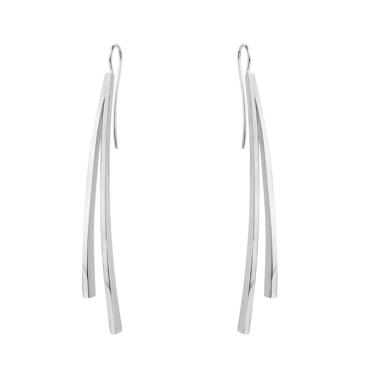 Zilveren oorhangers gebogen model lengte 5.5cm