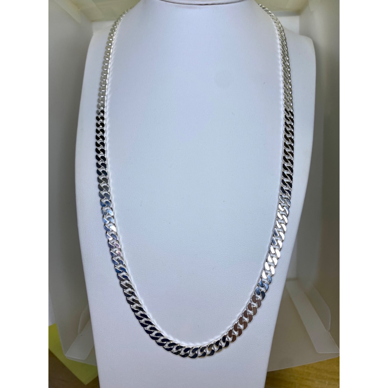 Zilver gourmet collier 55cm/5mm