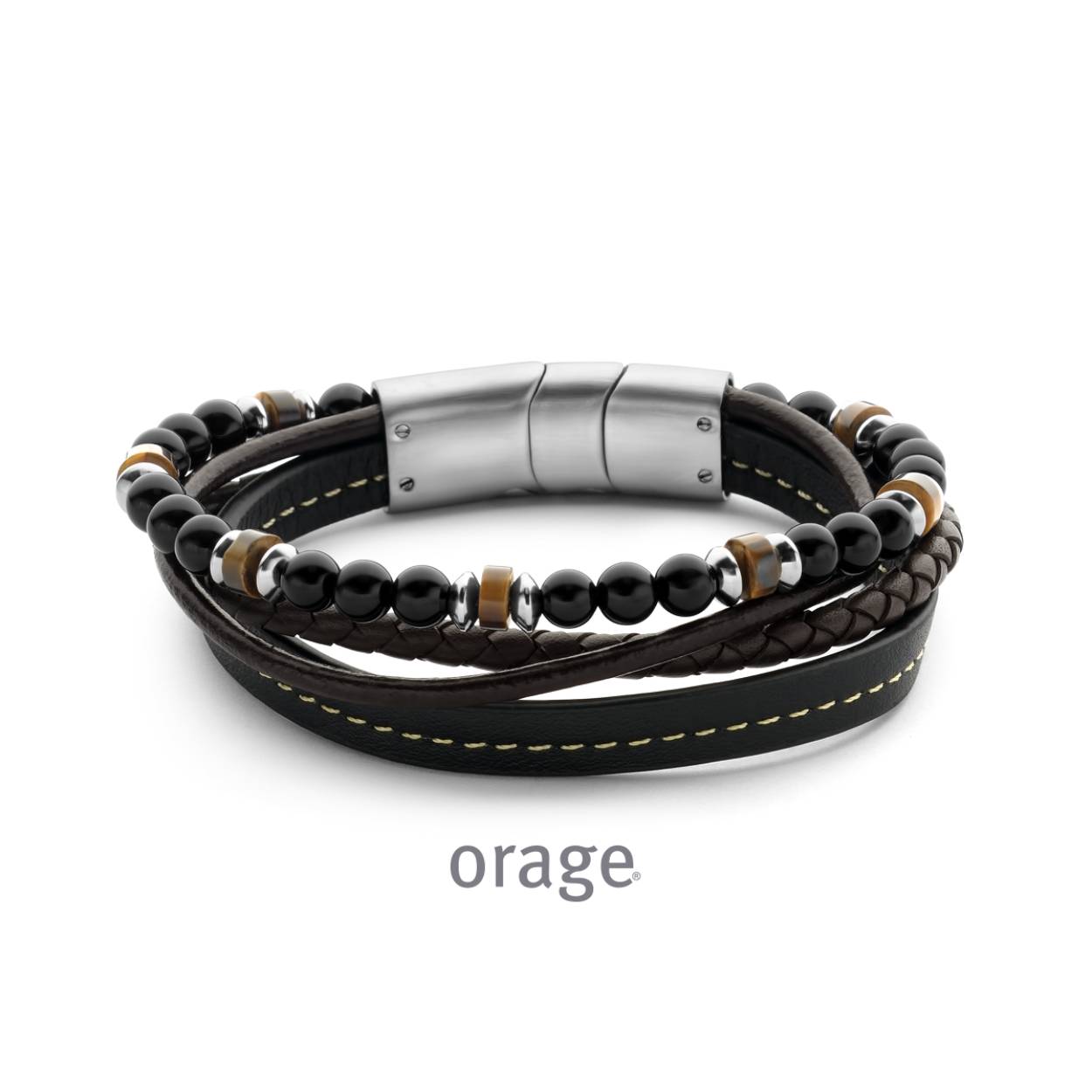 Orage Heren Armband bruin - AW141