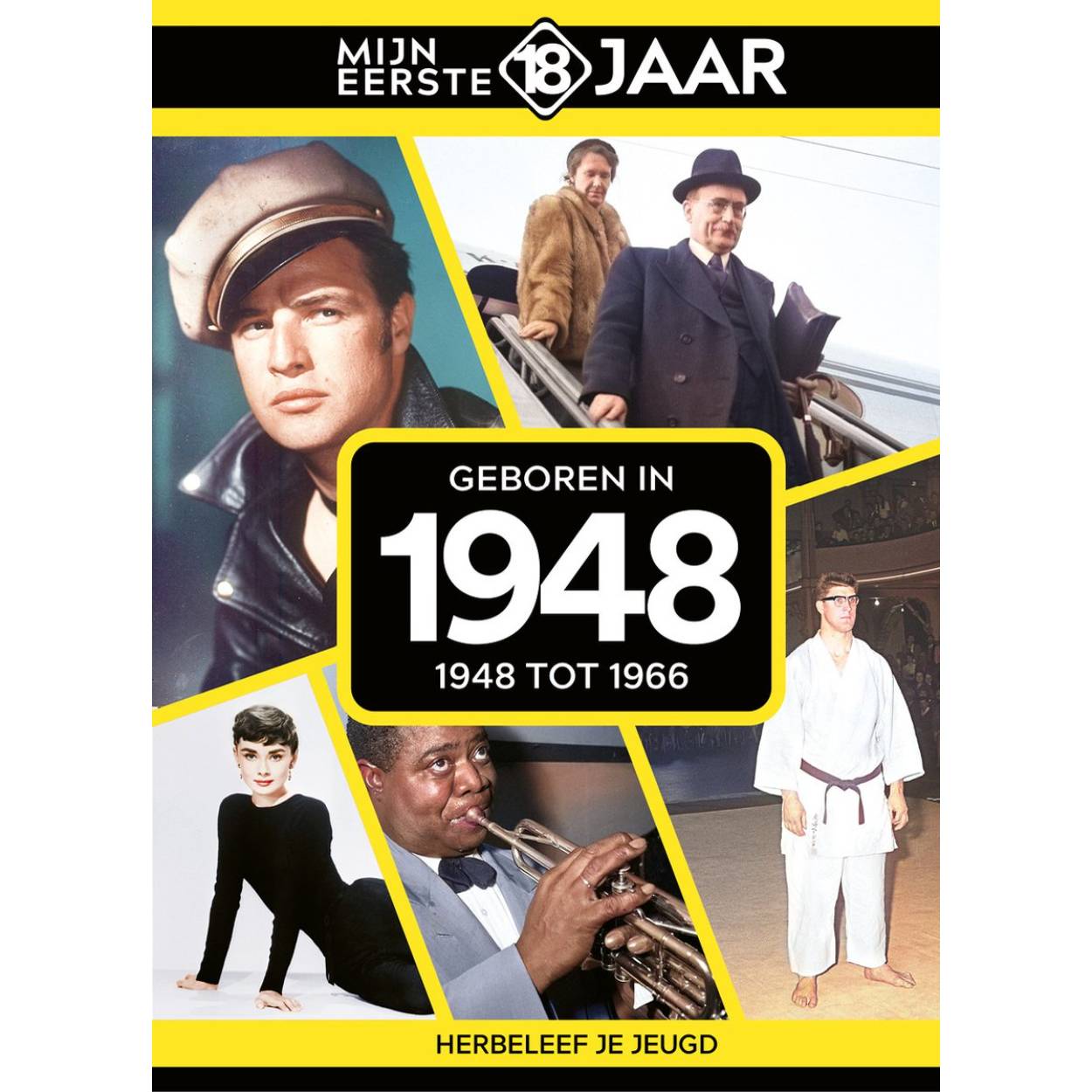 MIJN EERSTE 18 JAAR; GEBOREN IN 1948 De jaren van 1948 tot 1966 Mijn Eerste 18 Jaar is hét boek vol met ‘oh ja!’-momenten. Droom weg bij alle hoogtepunten uit jouw jeugd. Zo beleef je de meest spraakmakende momenten uit de eerste 18 jaar van jouw leven opnieuw. Aan welke hits, films en tv-programma’s heb je mooie herinneringen? Hoe was de mode toen, het straatbeeld en de rages? Welke sporthelden zijn je bijgebleven? En wat was het nieuws waar iedereen het over had? Mijn Eerste 18 Jaar staat boordevol jeugdsentiment. Met maar liefst 182 pagina’s aan kleurrijke foto’s, anekdotes en iconische beelden uit jouw jonge jaren. Ook hebben we per jaar de grootste hits voor je verzameld. Scan de code en beluister jouw hits. Begin met bladeren en herbeleef je jeugd!