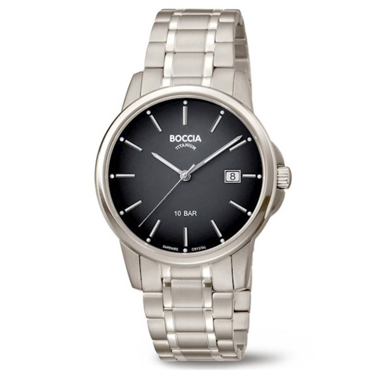 Herenhorloge met schakelband en saffierglas