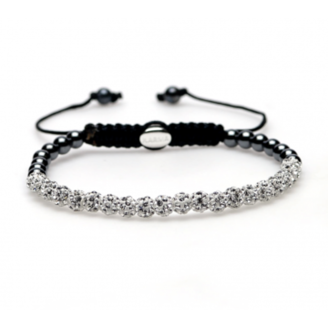 Karma armband, Spiral White Crystal xxs