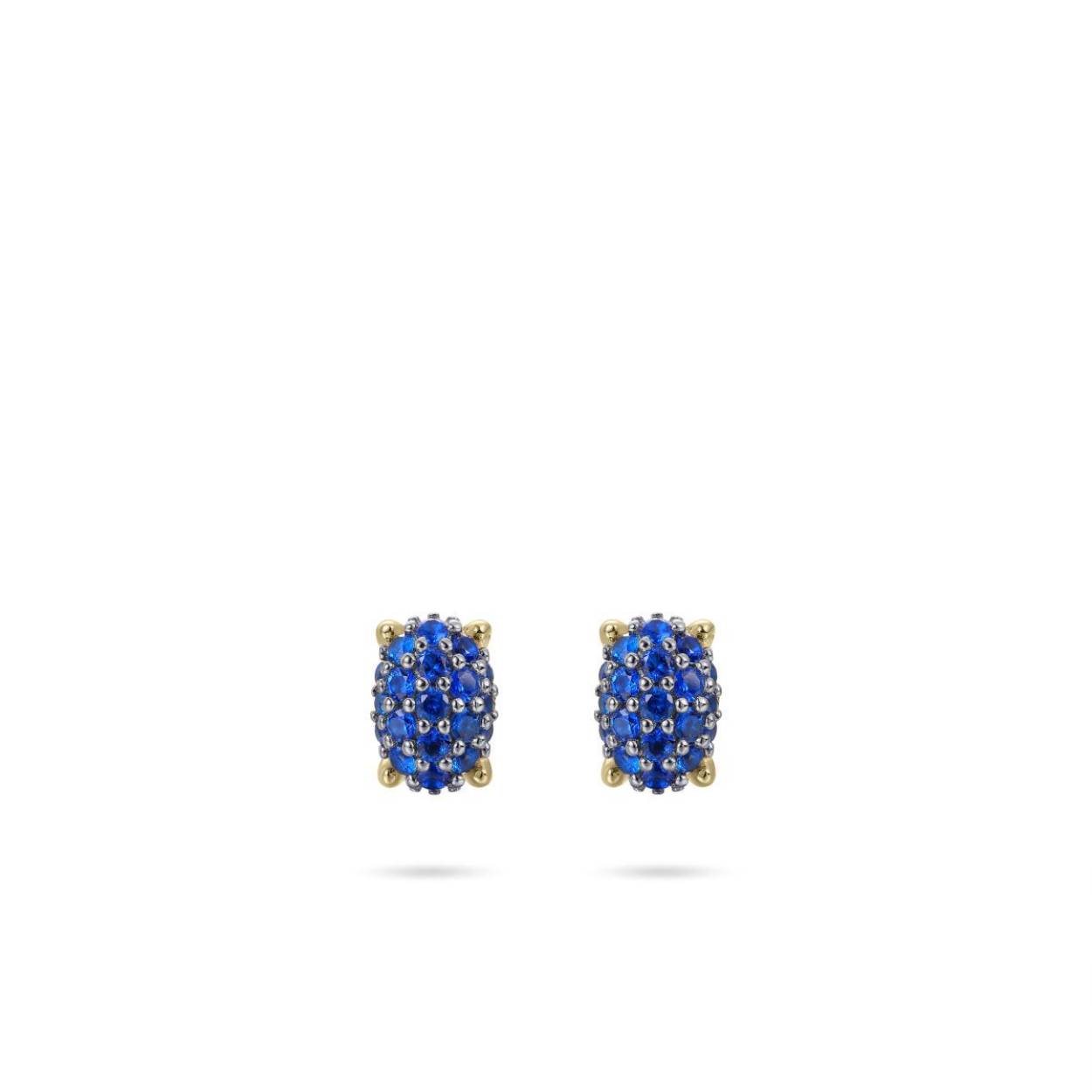 oorstekers goldplated op zilver met blauwe zirconia's