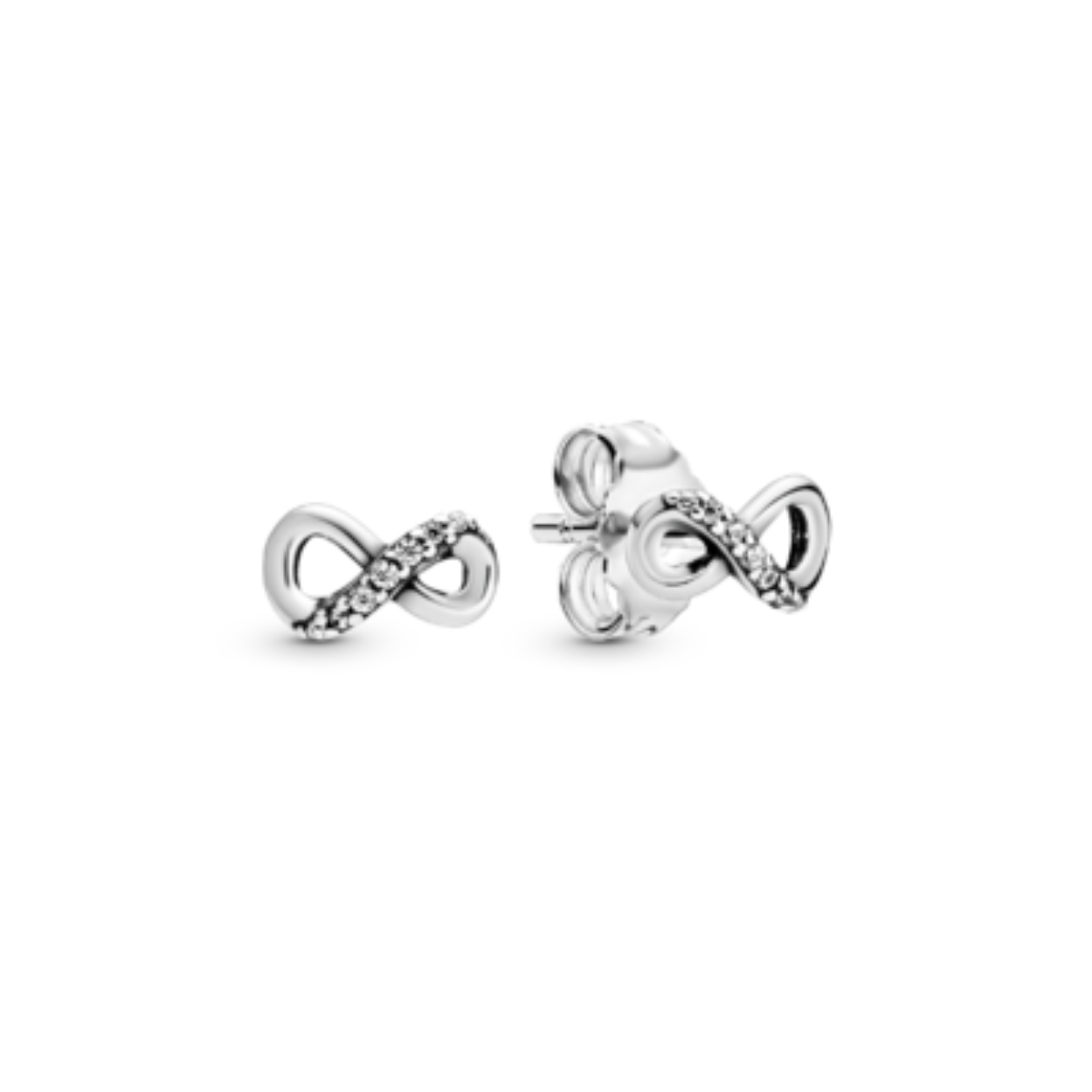 Pandora - Zilveren infinity oorknopjes bezet met zirconia's - 298820C01