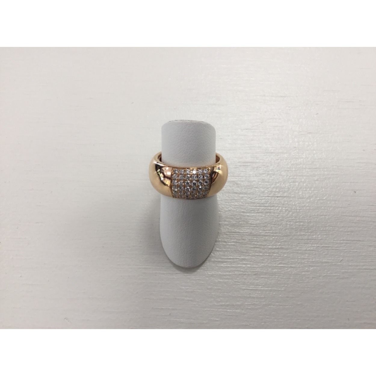 18krt Rose gouden ring met diamant