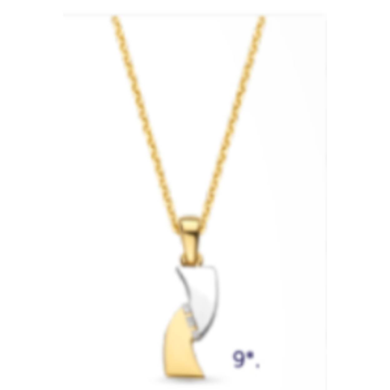 geel-wit gouden hanger met brillant exclusief collier