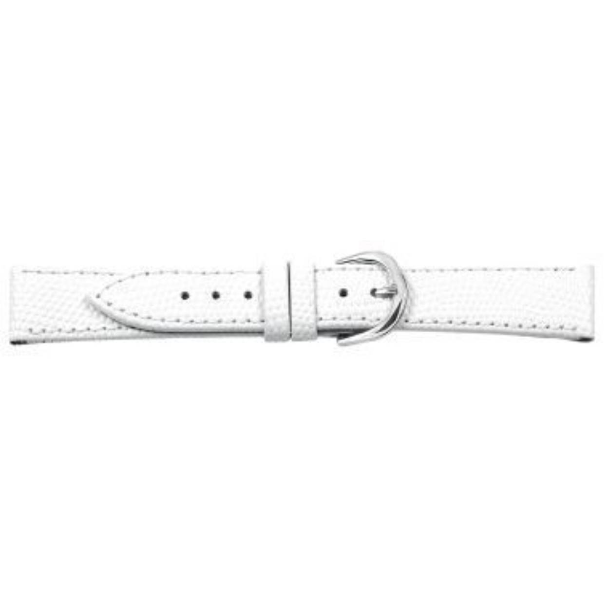 Horlogeband leder 18mm wit kroko print 098-18