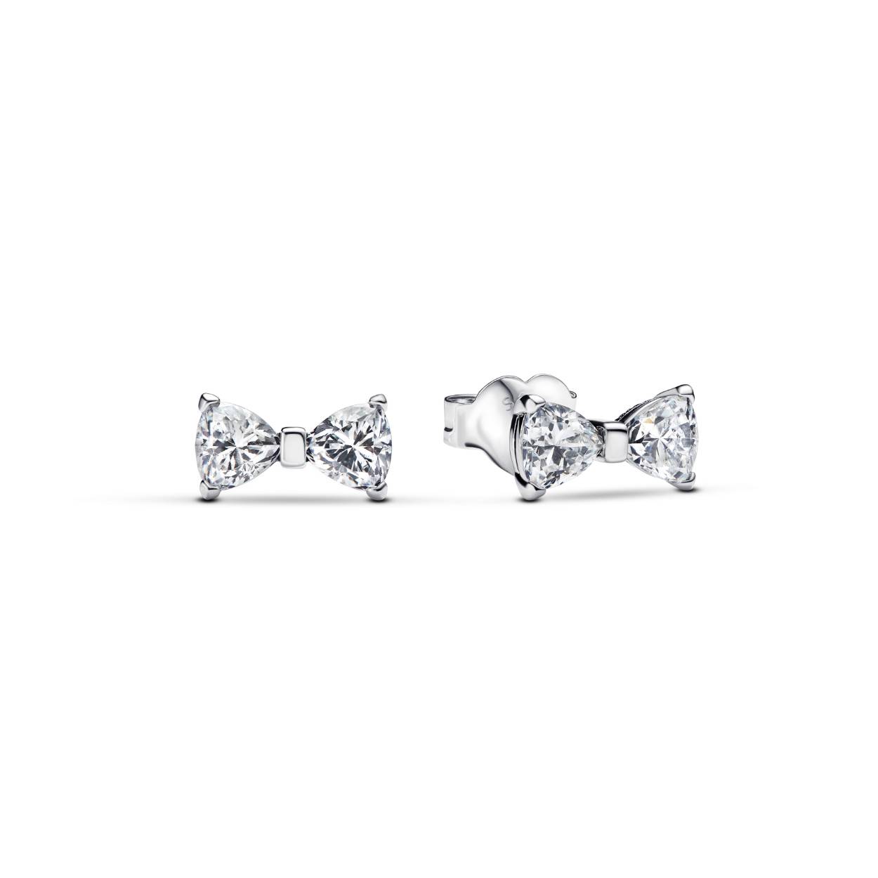  Bow sterling silver stud 
earrings with clear cubic
zirconia
