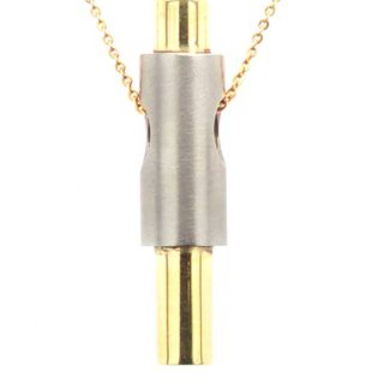 gouden staafhanger met titanium baan
