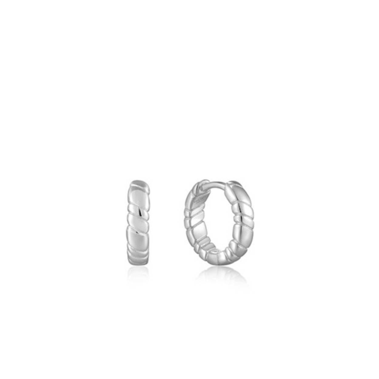 Ania haie zilver oorringen Smooth Twist Huggie 