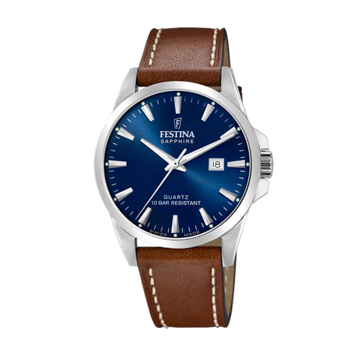 Festina Swiss made mannenuurwerk blauw