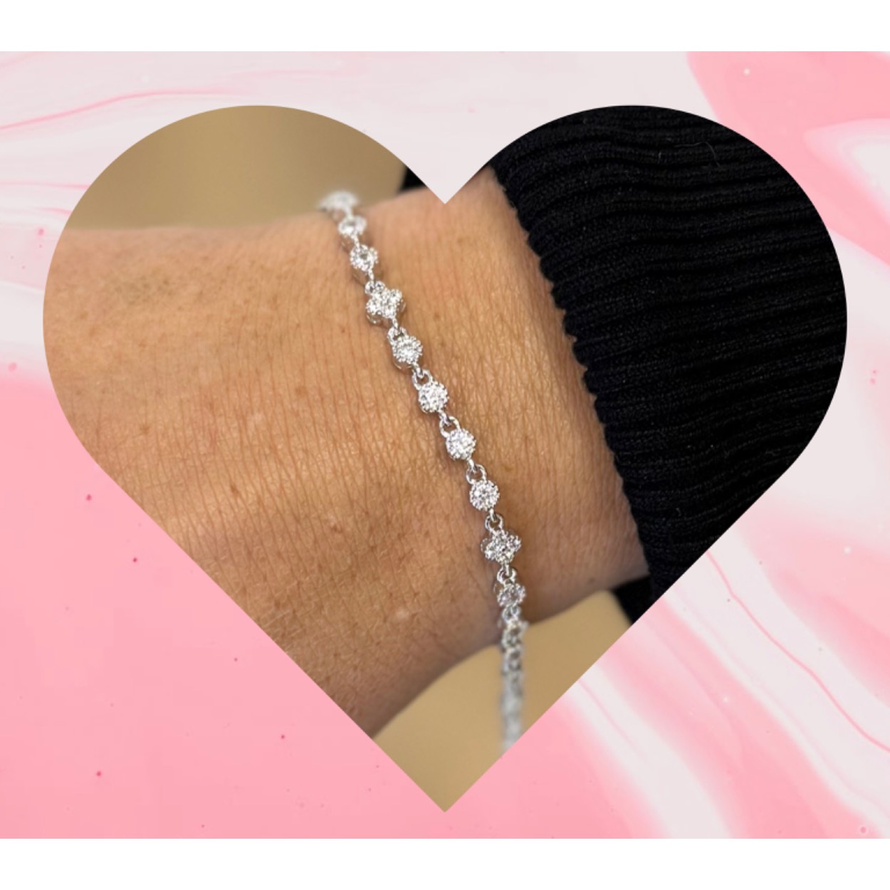 Zilver Imenso armbandje met zirkonia.
Tennis armbandje.gerhodineerd.
