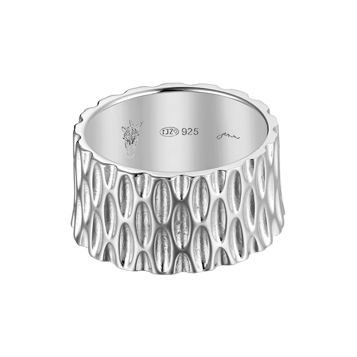 Jenn jewelz basisring zilver wave 8mm.
