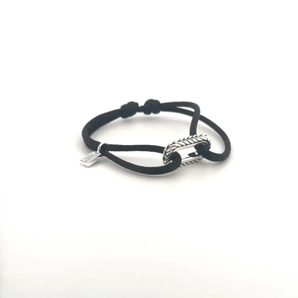 Buddha to Buddha zilveren koordarmband Barbara Black 134BL maat M