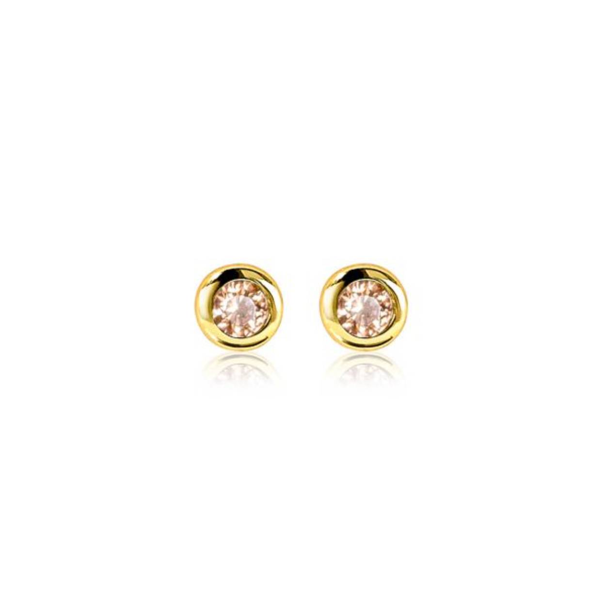 NOVEMBER oorknoppen 4mm zilver met geboortesteen geel citrien zirconia