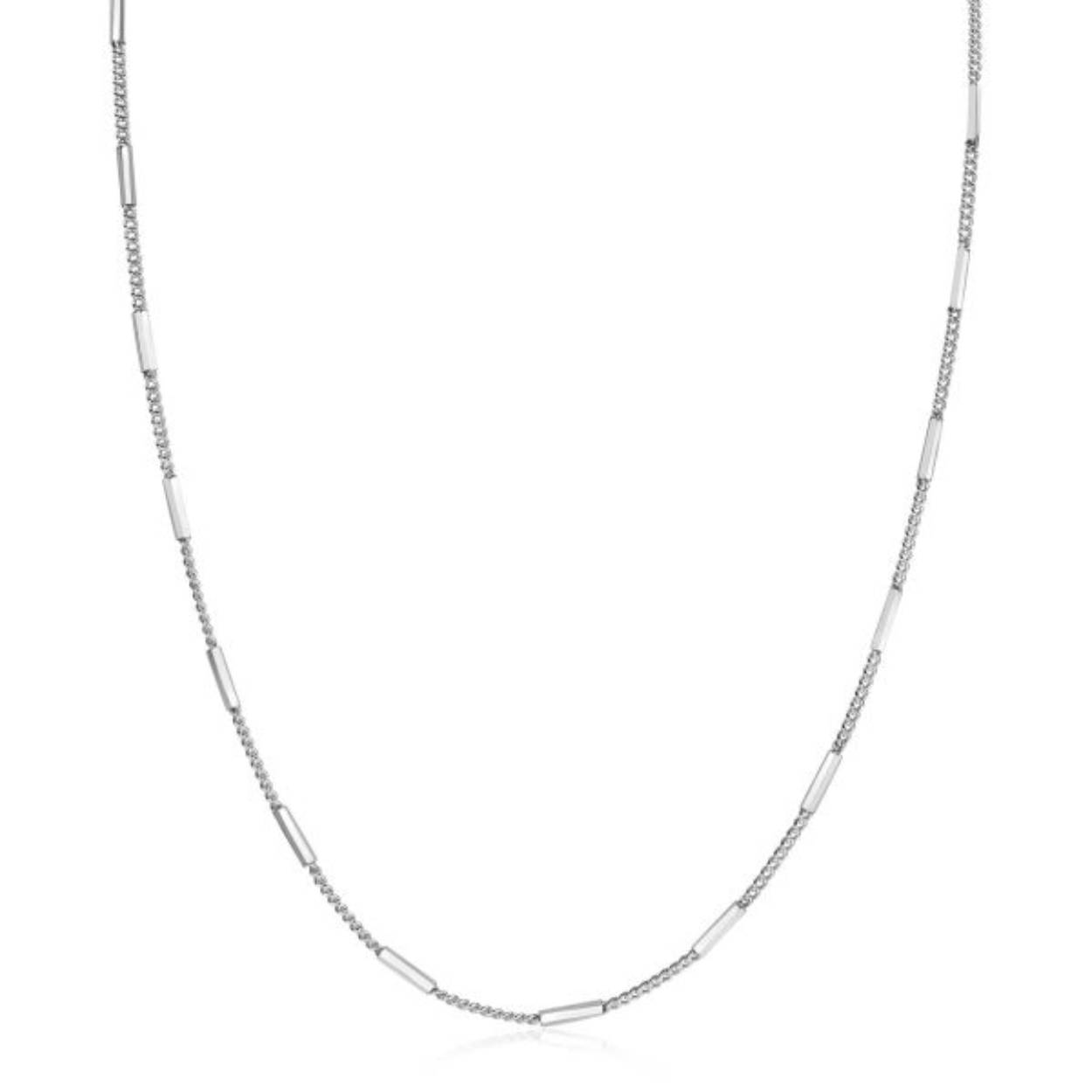 ZINZI zilveren gourmet ketting 45cm, gecombineerd met mooie glanzende staafjes (1,6mm breed). De lengte is te variëren van 40 tot 45cm. Vervaardigd van eerste gehalte zilver (925) en met extra rodiumlaag voor een langdurige glans.