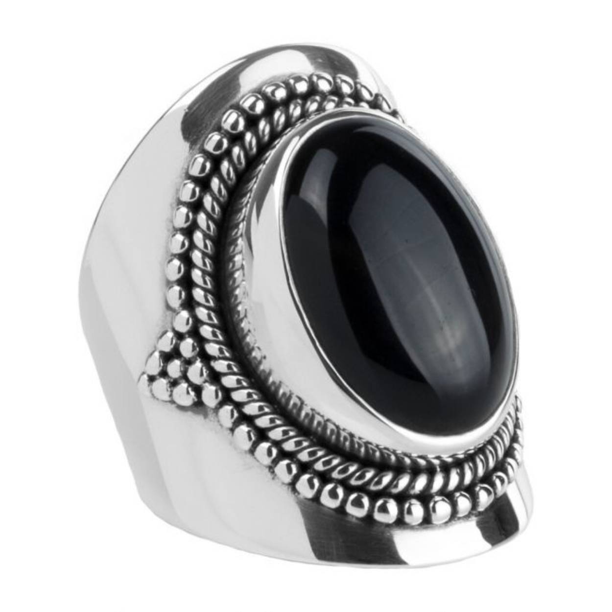 Ymala zilv ring onyx