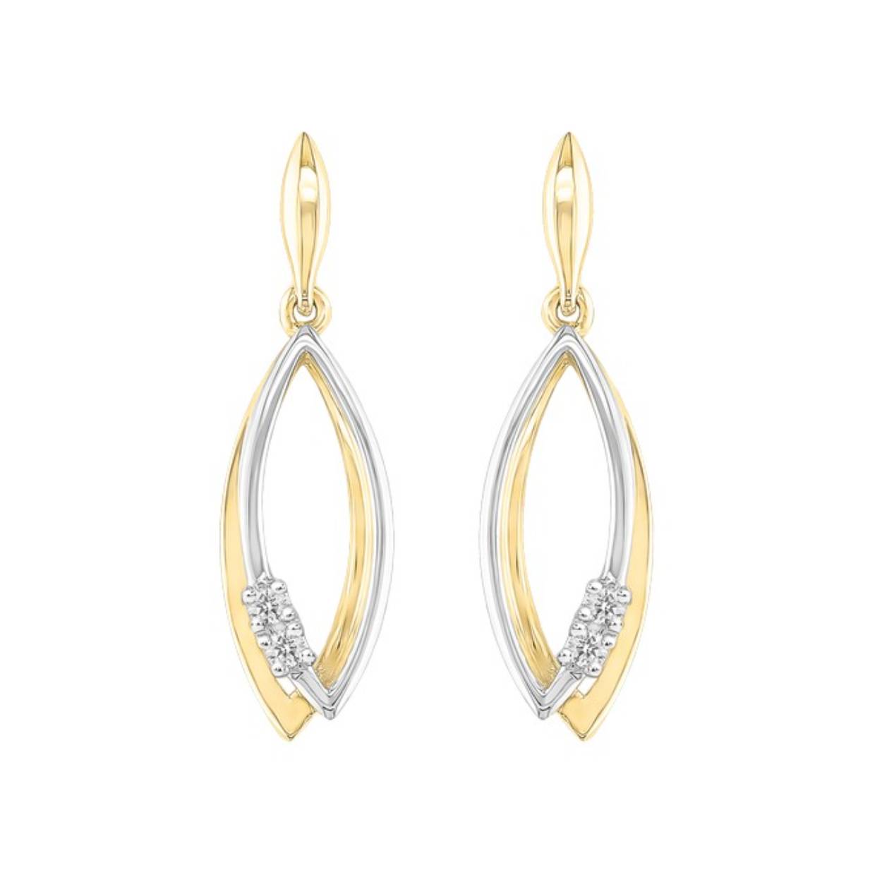 Oorringen geel goud 18kt met diamanten.