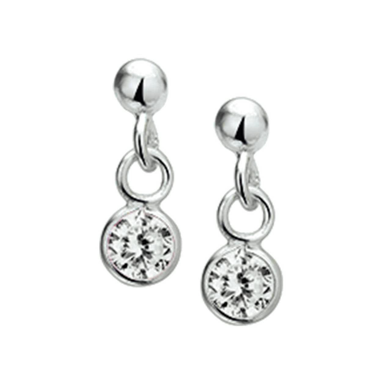 Oorhangers zilver met zirkonia