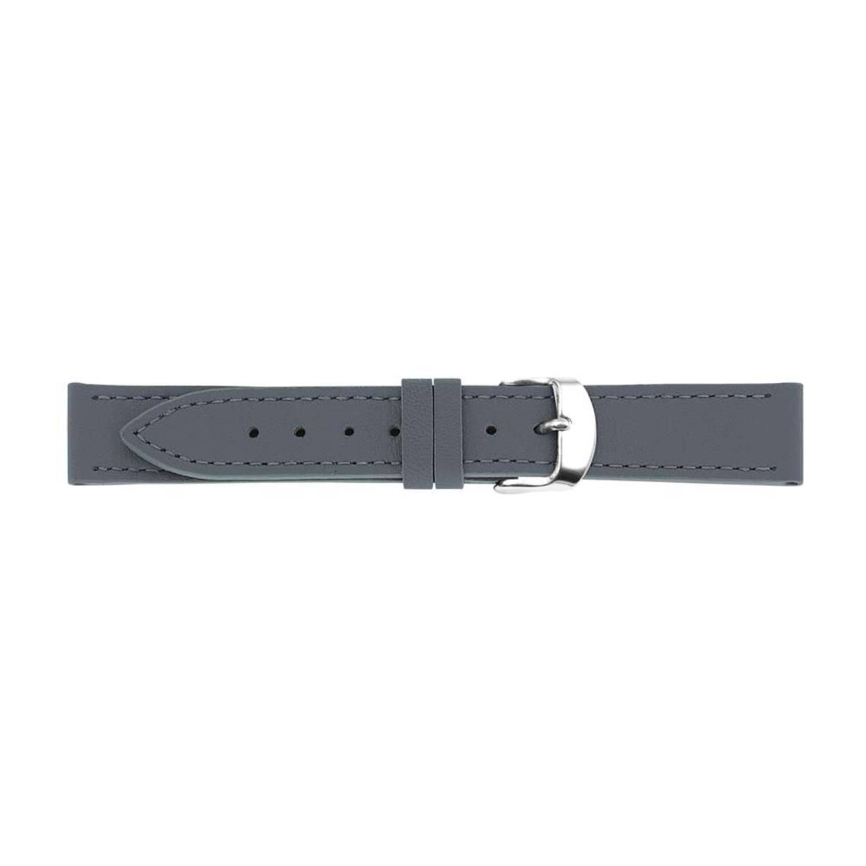 Horlogeband leder 015 - 24mm grijs stiksel
