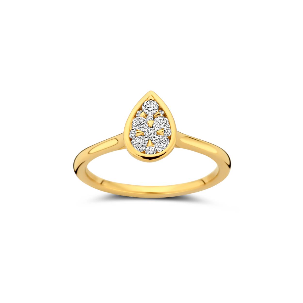 verlovingsring geel goud 18 kt + 0.29ct briljant