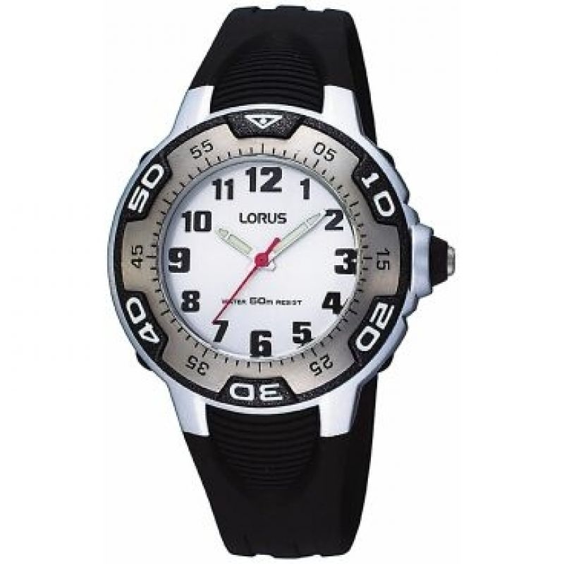 Lorus horloge RG237GX9 YOUNG RUBBER ZWART/WIT