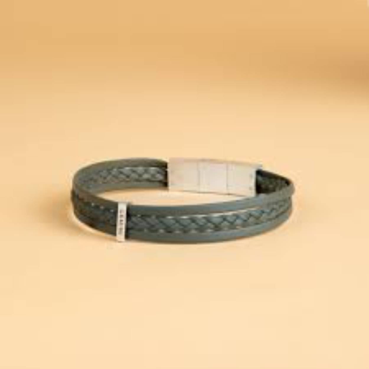 Gemini 3 rijig gevlochten nappalederen armband
Ter Green M-L