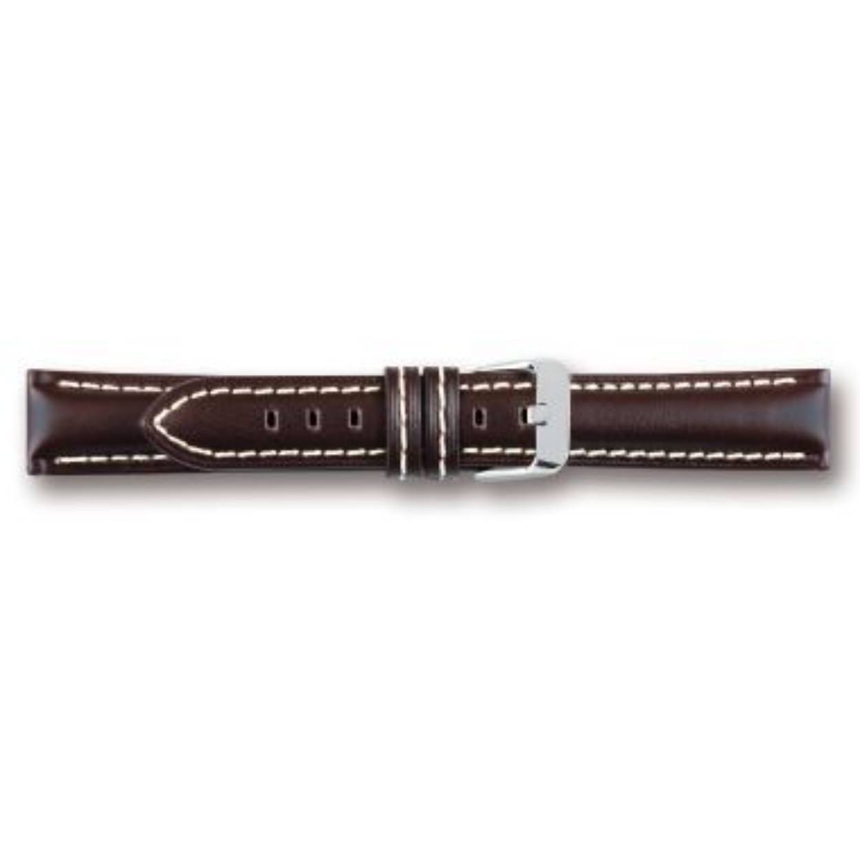 
Horlogeband 264leder 24mm bruin wit stiksel 