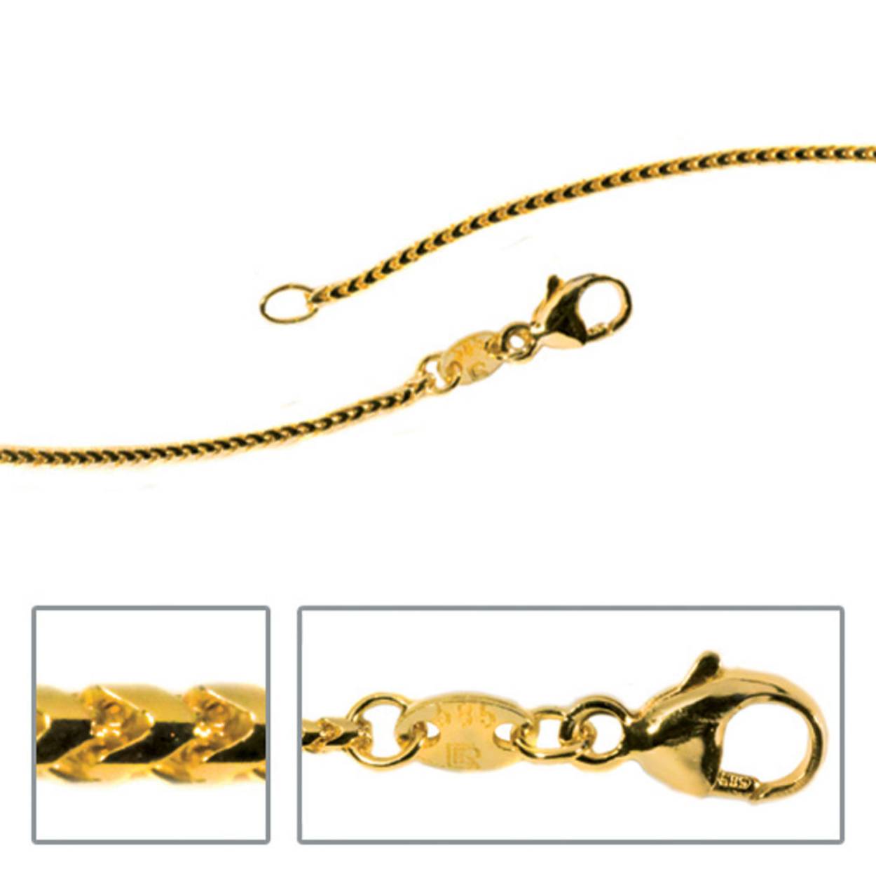 14k geelgouden bingo collier 1.2 mm breed en 50 cm lang