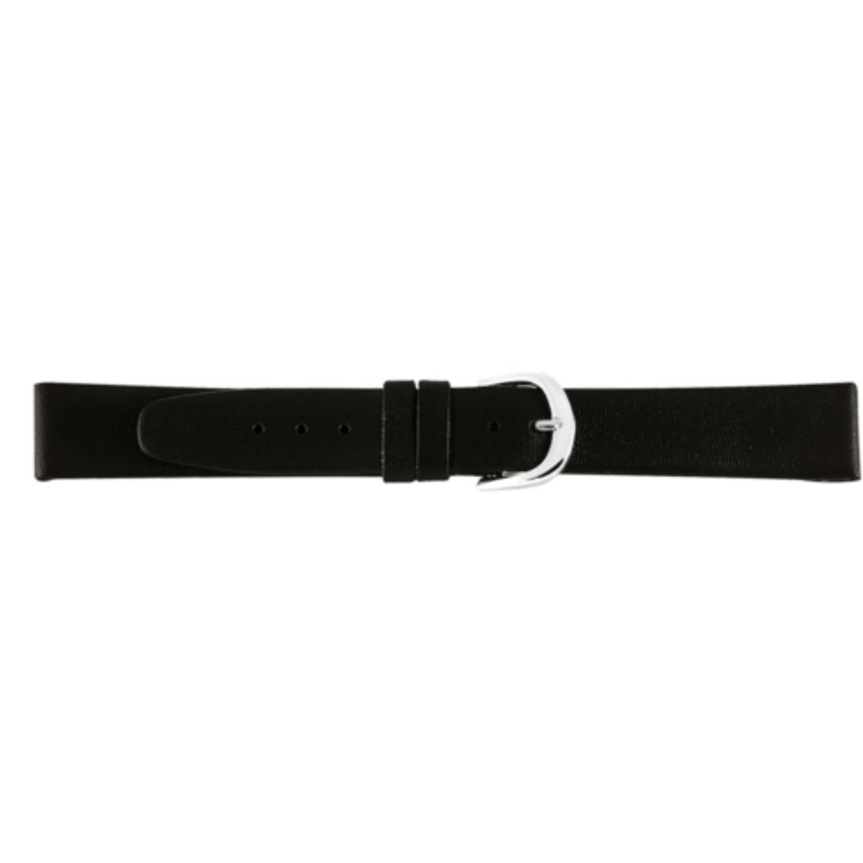 Horlogeband 766 leder 20mm zwart watervast XL