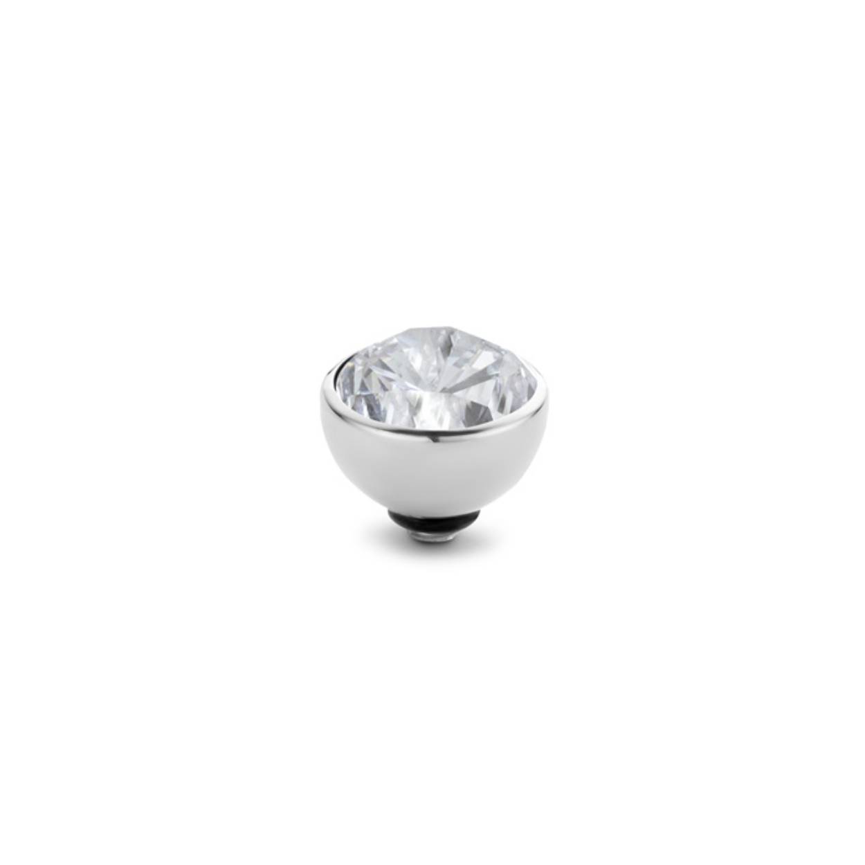 Melano zetting met zilveren onderkant. Bestemt voor de Melano twist collectie. Kleur steen is Crystal.