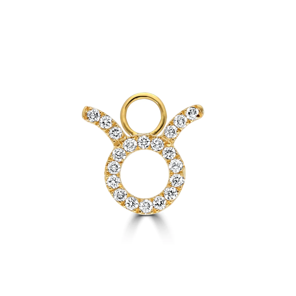 Geelgouden huggie charm Taurus geelgoud 18 k diamant 