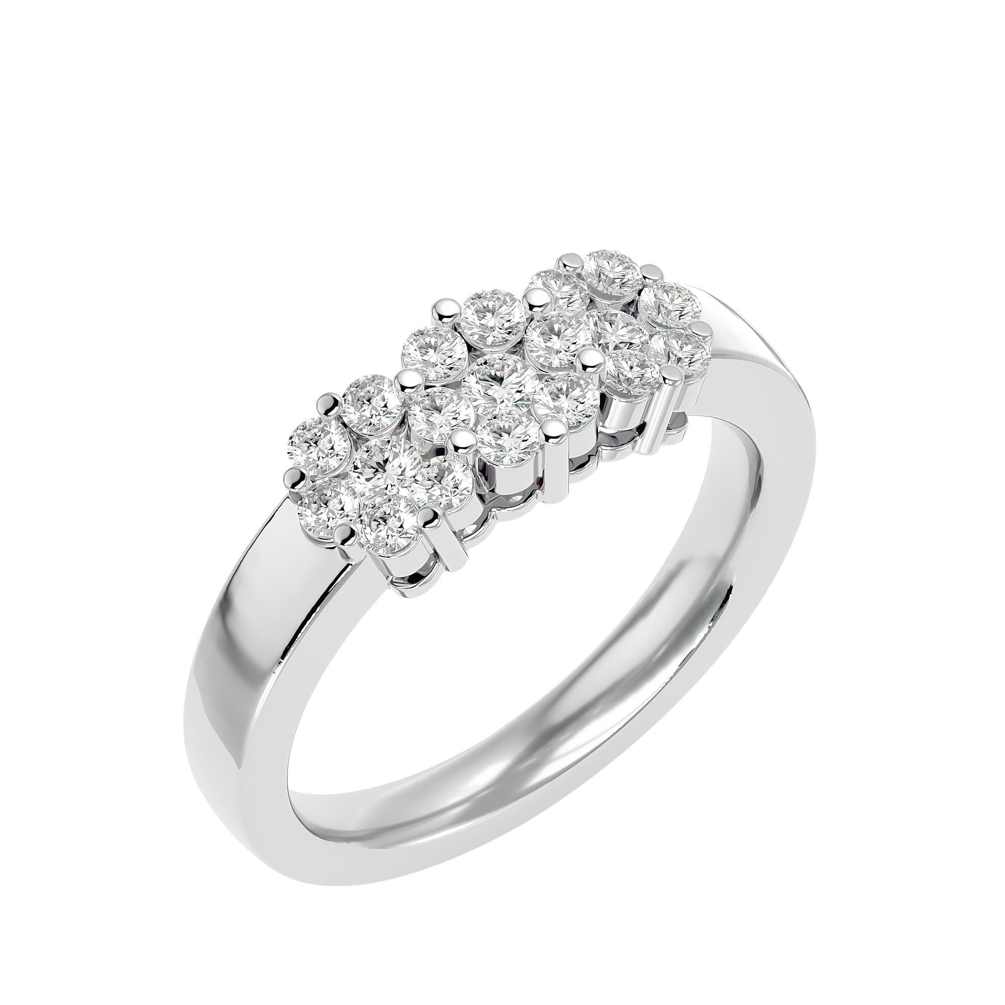 BAGUE OR BLANC 18k ET DIAMANTS  0.75GHS1