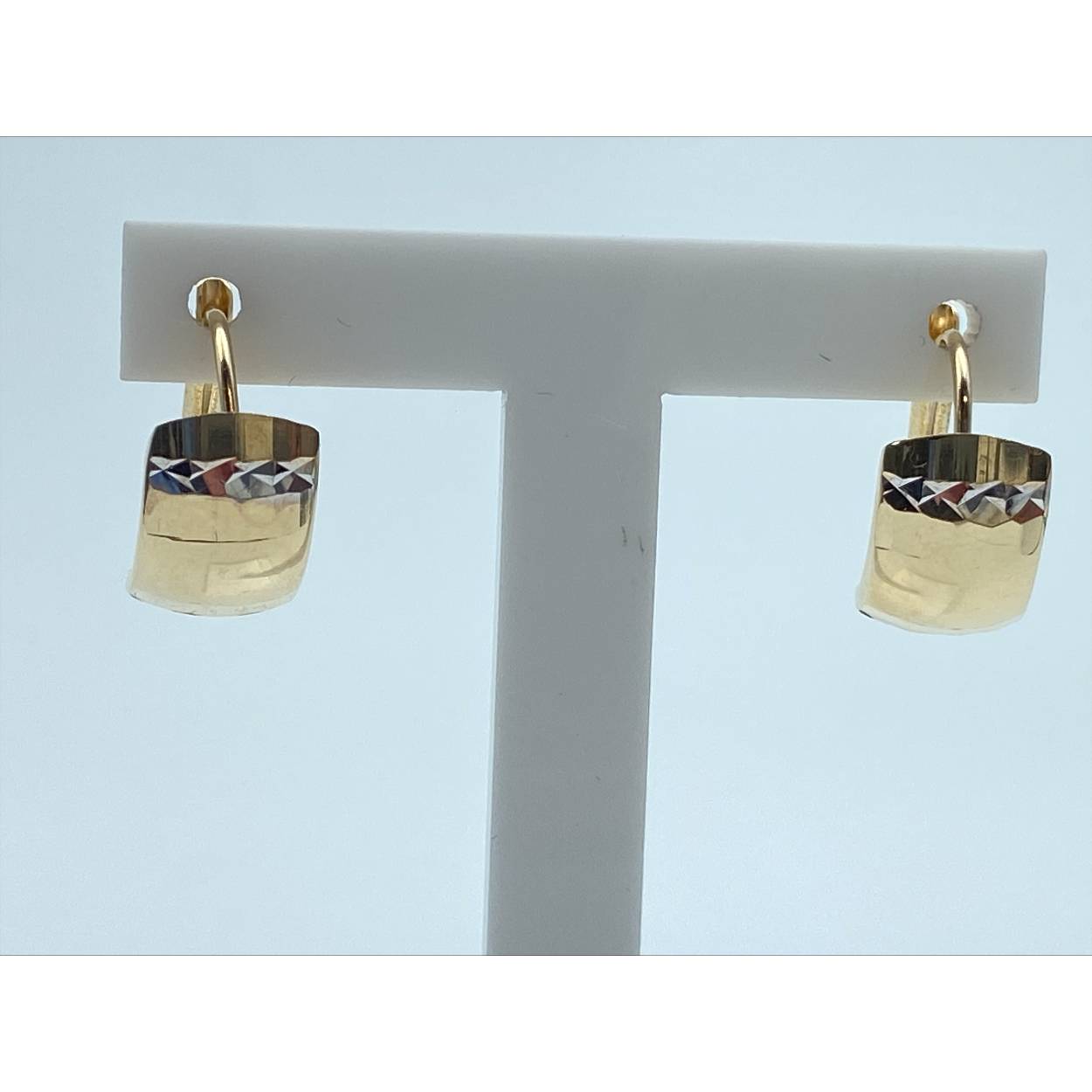 14 Karaat gouden bicolor oorringen 13mm 