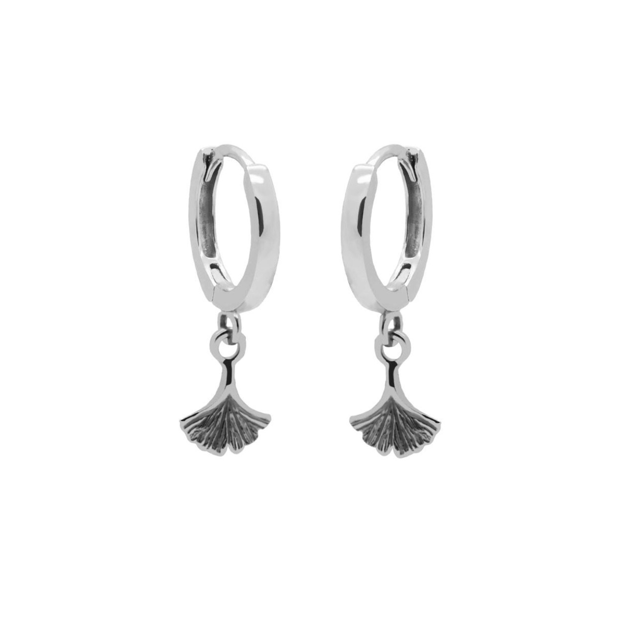 Karma oorbellen Ginko leaf zilver