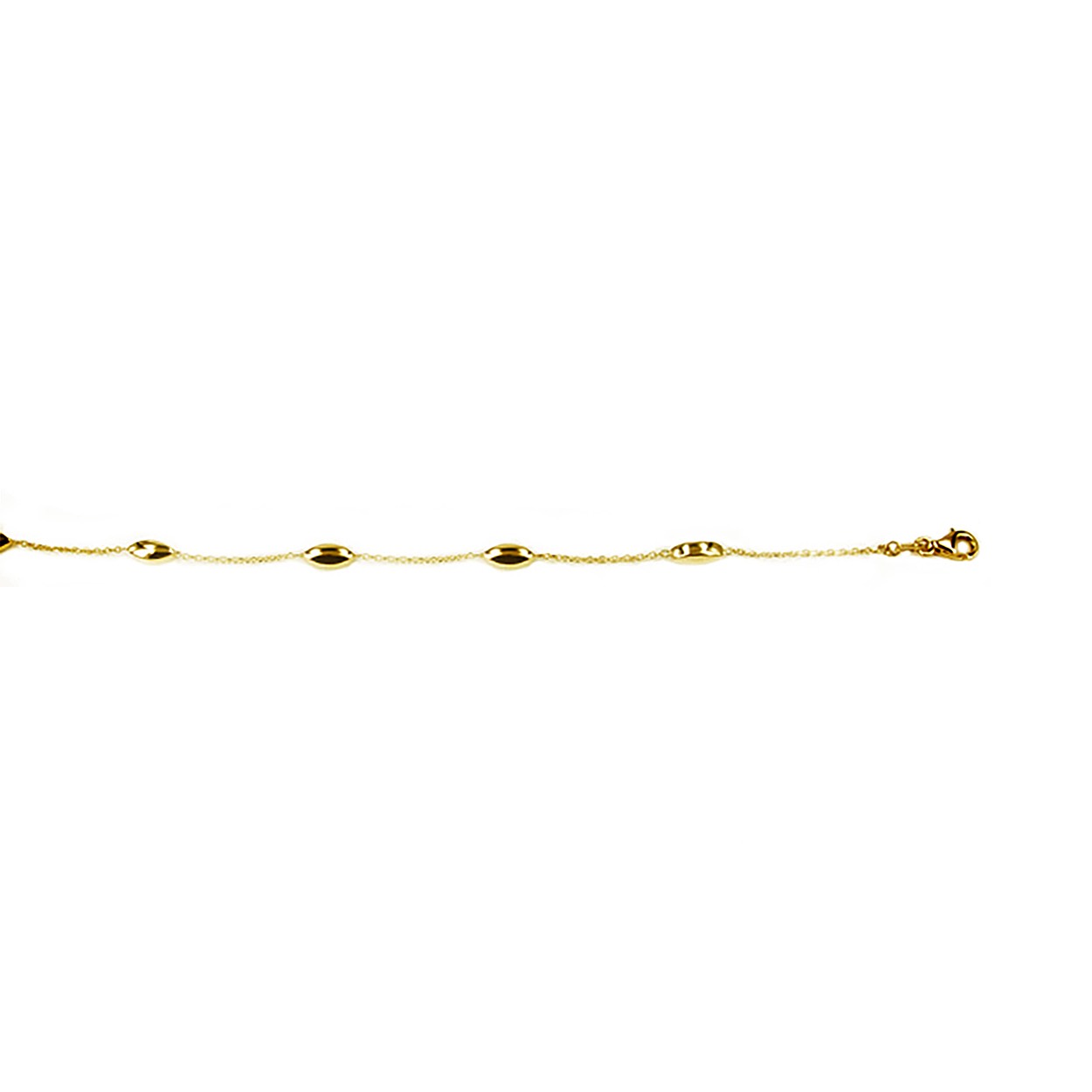 Fijn 14 karaat gouden collier van Monzario met ovaaltjes. Lengte 45 cm.