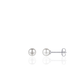 Zilveren oorknop parel 5mm